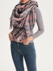 Triangle Fringed Keep Warm Plaid Shawl&Scarf