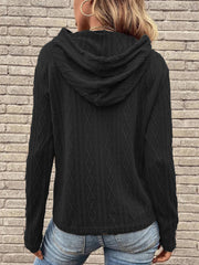 Solid Casual Long Sleeved Hooded