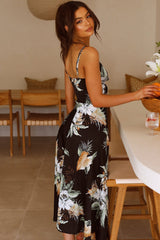 Melinda Printed Knotted Maxi Slip Dress