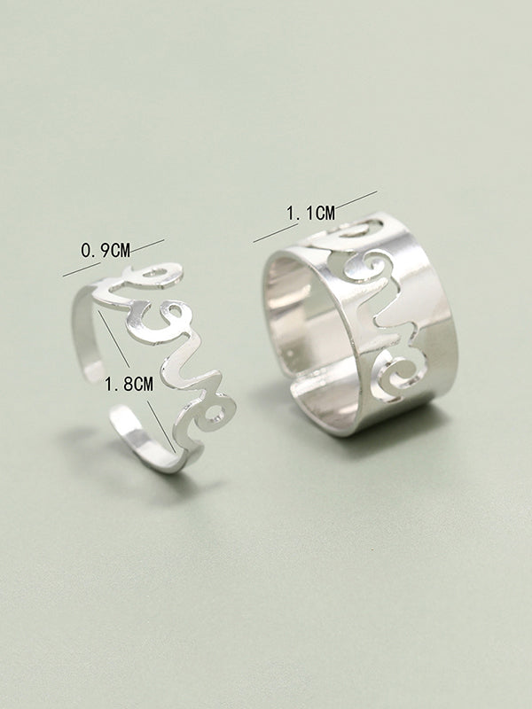 Punk Letter Shape Rings Accessories