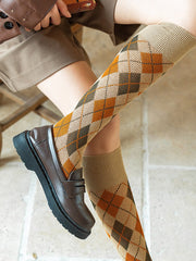 Leisure Fashion Skinny Checkered Socks Accessories