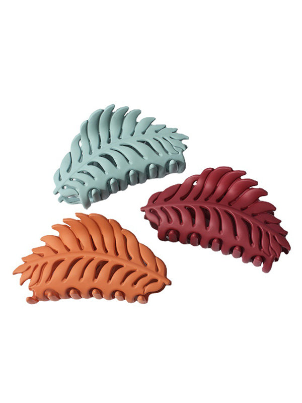 Hollow Leaves Shape Solid Color Hair Clips