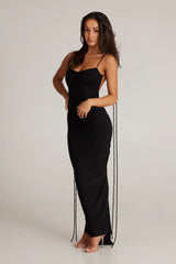 Isabella Grace - Gathered Backless Maxi Dress