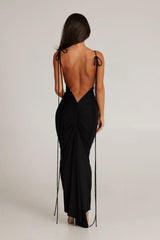 Isabella Grace - Gathered Backless Maxi Dress