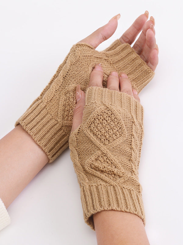 Simple 9 Colors Jacquard Knitting Gloves