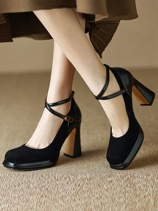 Buckle Square-Toe Mary Janes