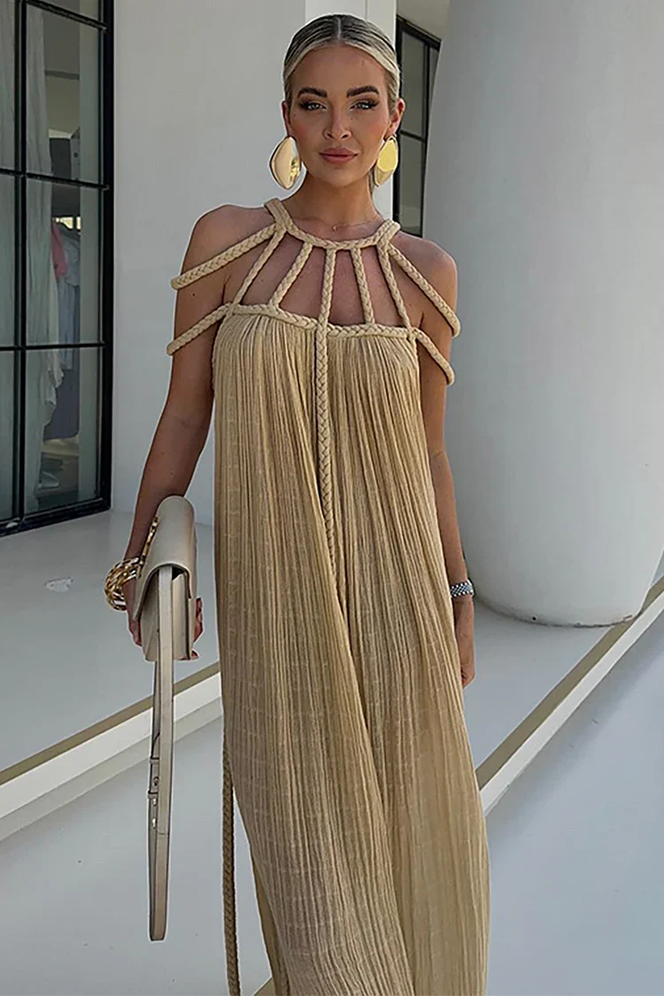 Capri Sunset - Braided Maxi Dress