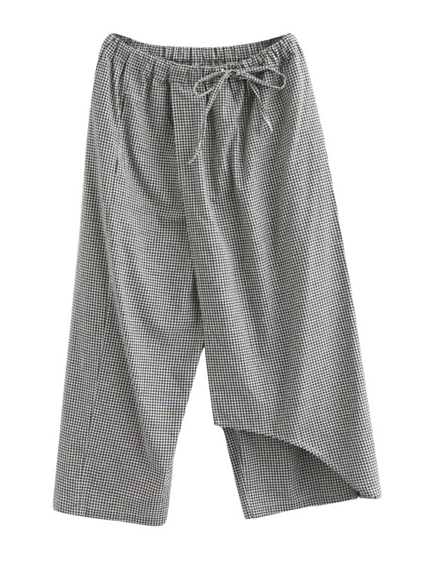 Original Plaid Irregularity Column Pants