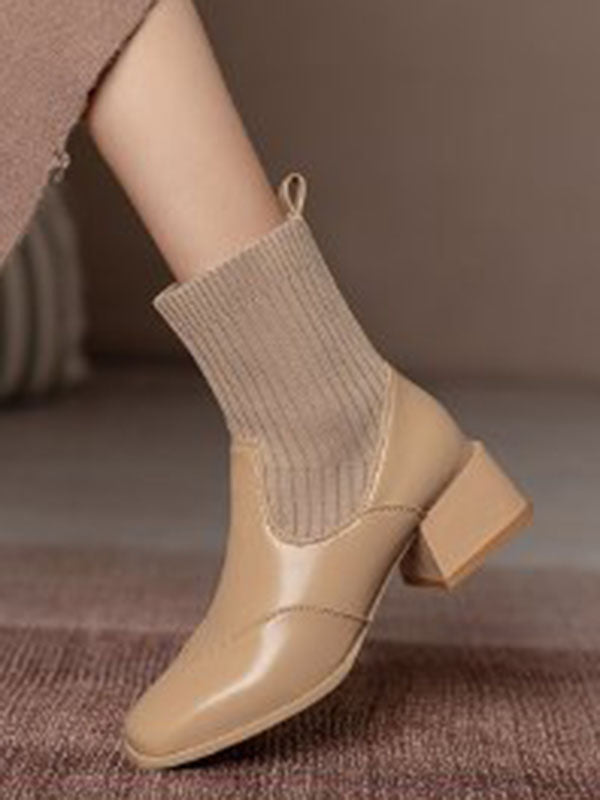 Solid Color Split-Joint Boots Chelsea Boots