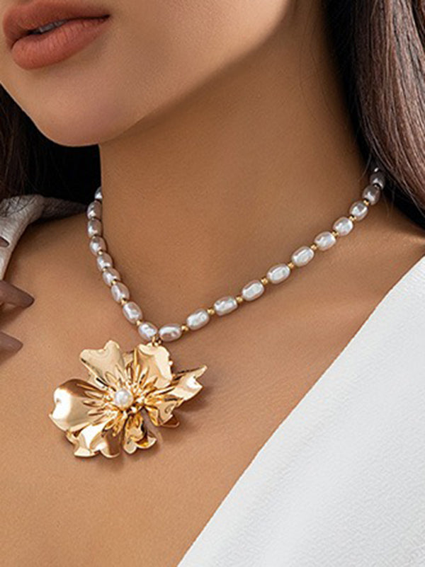 Beaded Flower Shape Necklaces Accessories