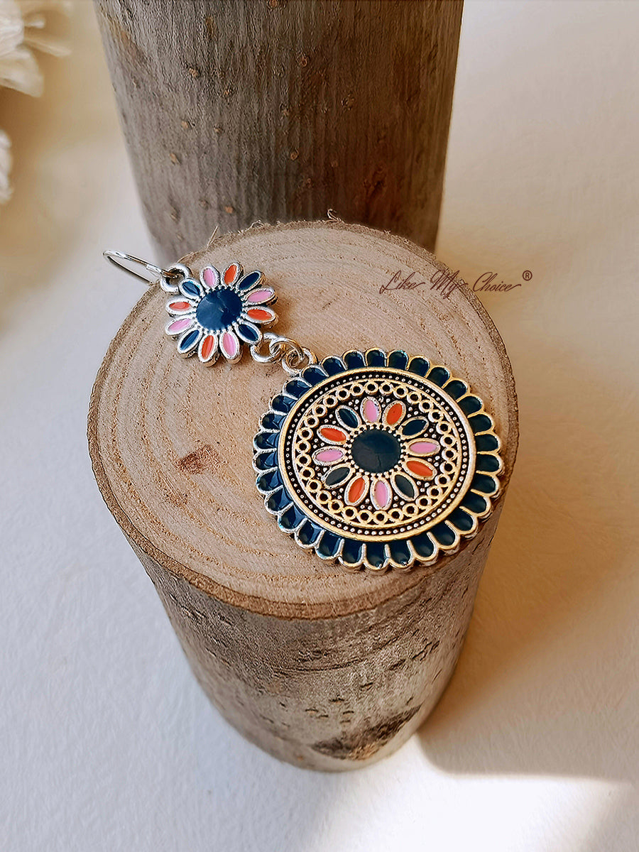 Ethnic Flower Dangle Drop Boho Earrings