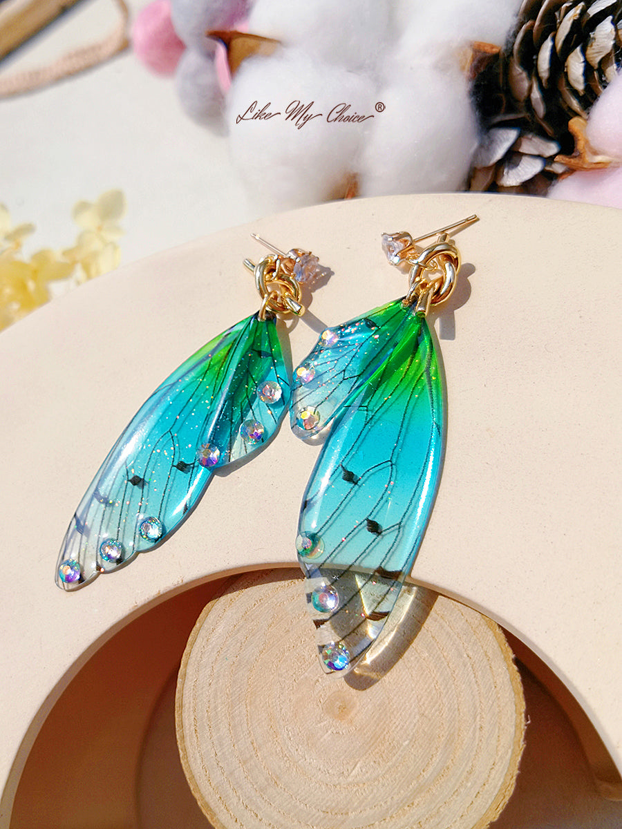 Butterfly Wing Asymmetrical Earring Crystal Diamond Earring