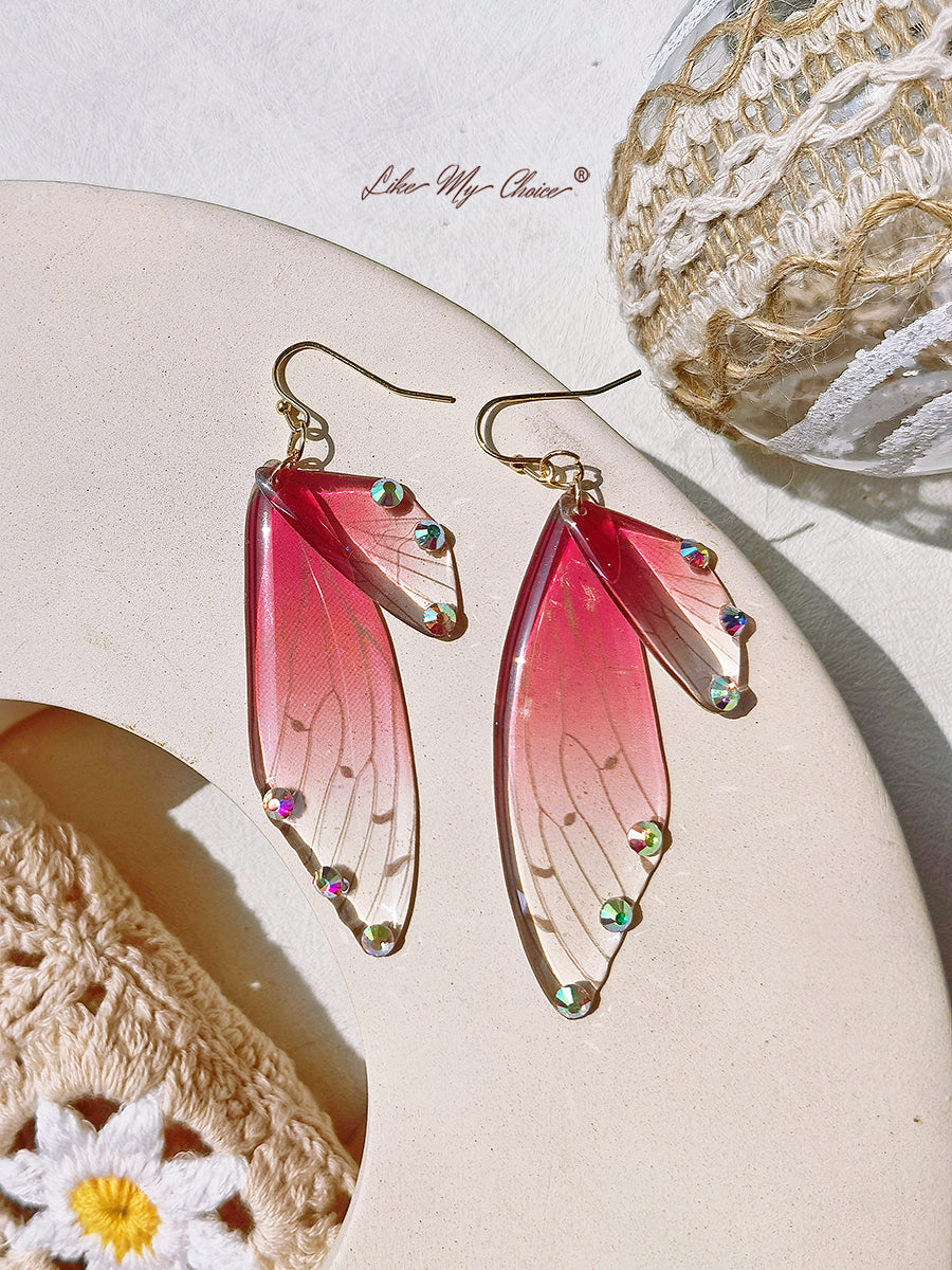 Butterfly Wing Handmade Crystal Diamond Earring