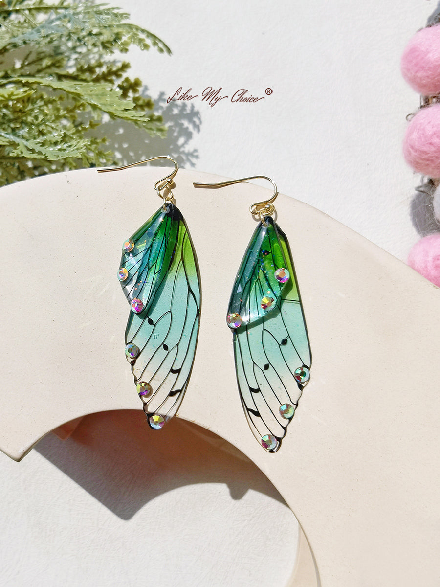 Butterfly Wing Handmade Crystal Diamond Earring