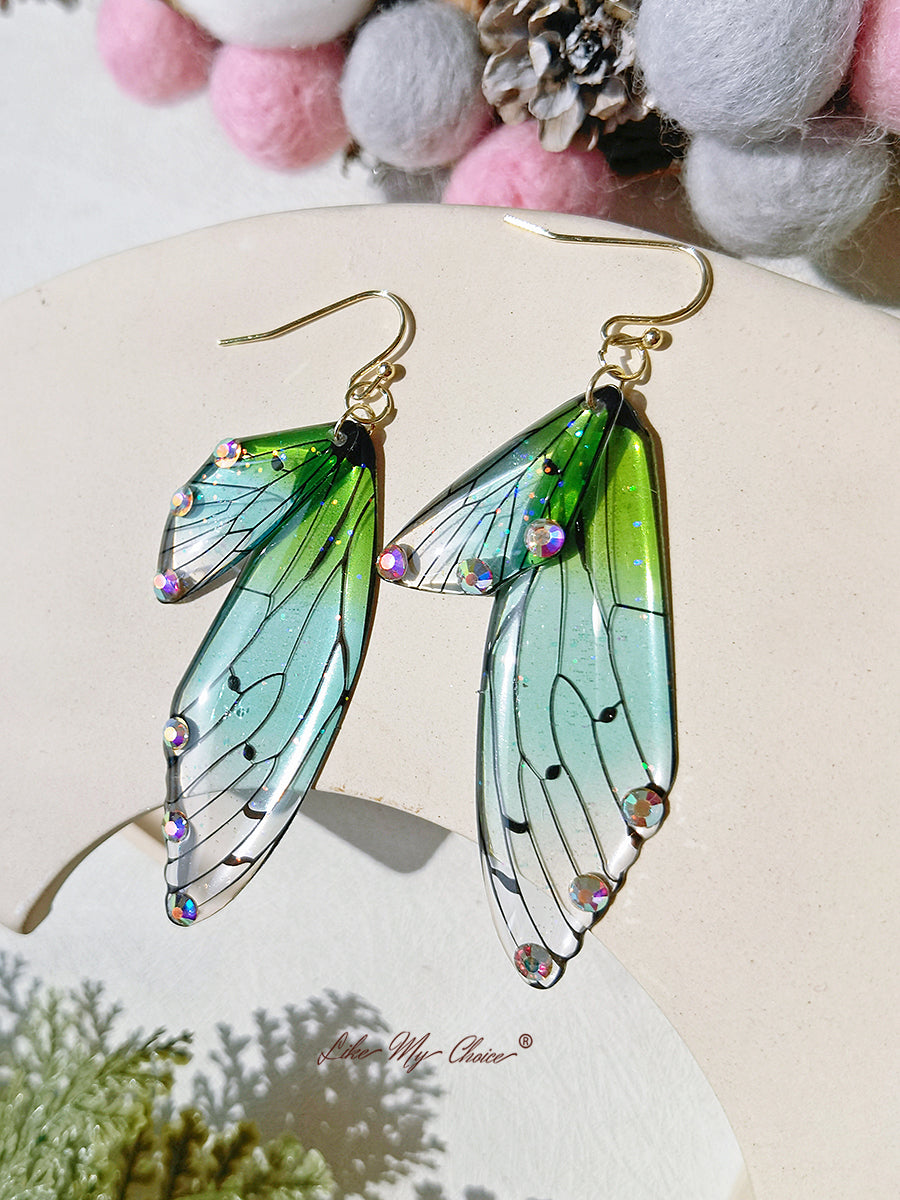 Butterfly Wing Handmade Crystal Diamond Earring