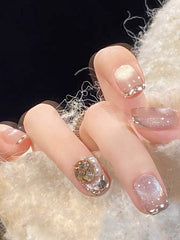 Detachable Rhine Stones Press-On Nails