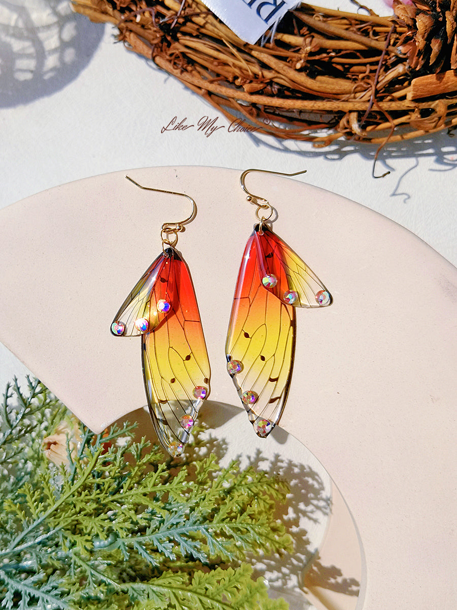 Butterfly Wing Handmade Crystal Diamond Earring