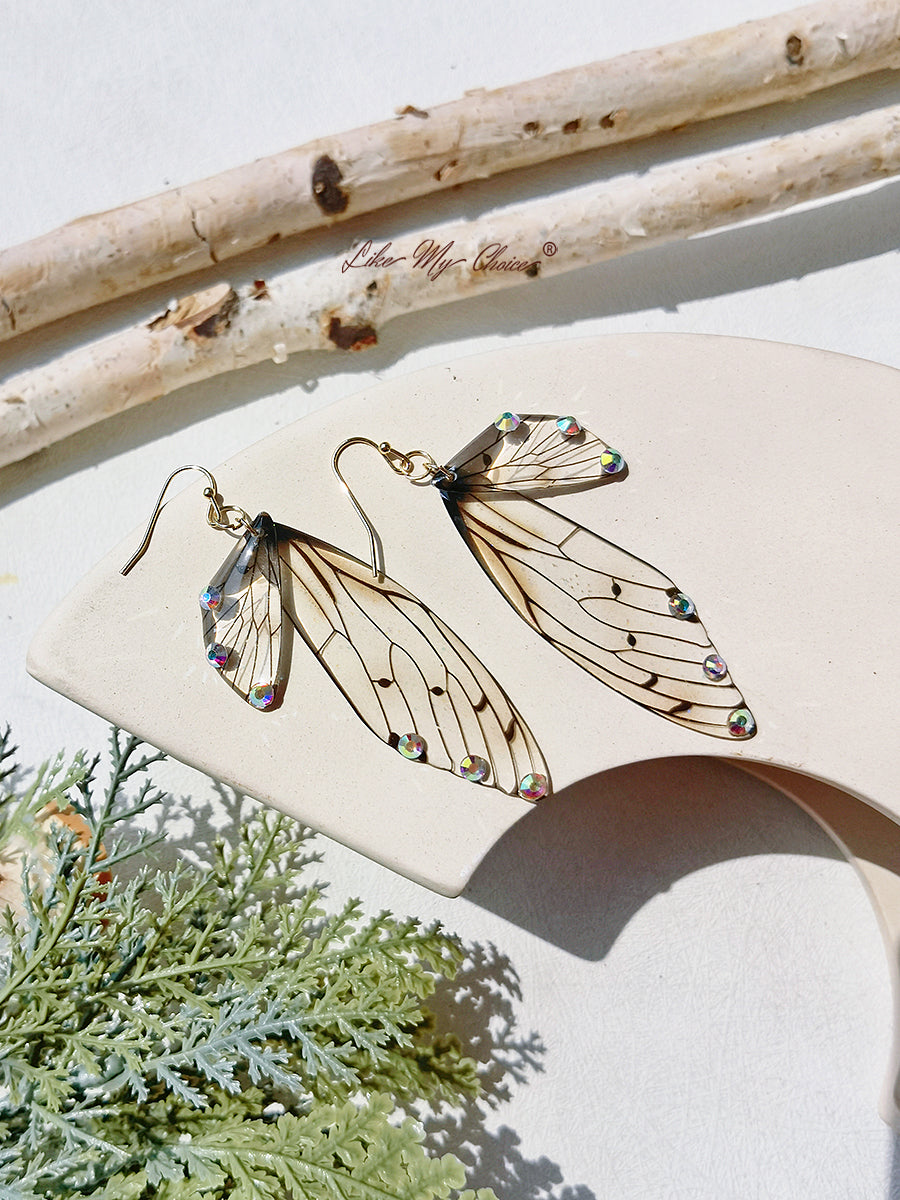 Butterfly Wing Handmade Crystal Diamond Earring