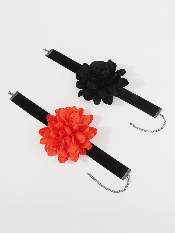 Chains Three-Dimensional Flower Necklaces Accessories