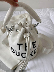 Drawstring Letter Print Crossbody Bags Handbags