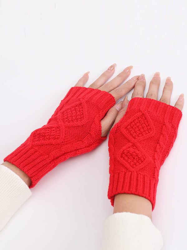 Simple 9 Colors Jacquard Knitting Gloves