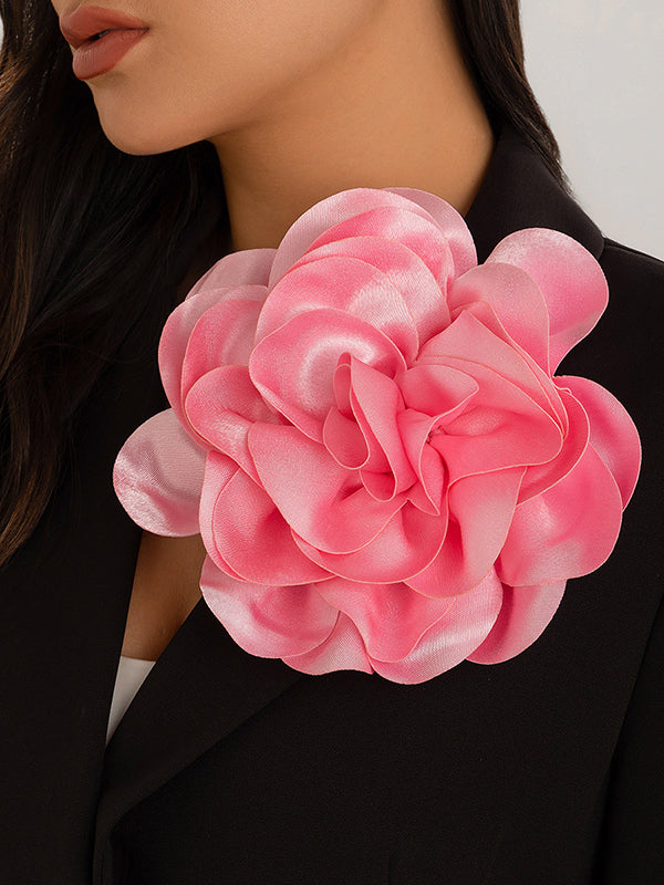 Flower Shape Solid Color Brooch Accessories