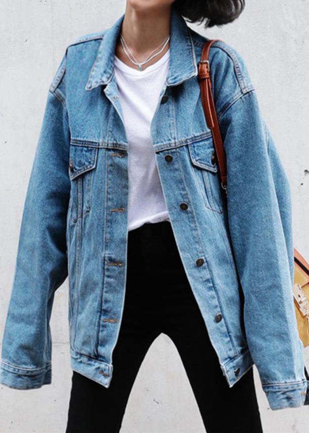 Classic Long-Sleeved Denim Jacket for Women