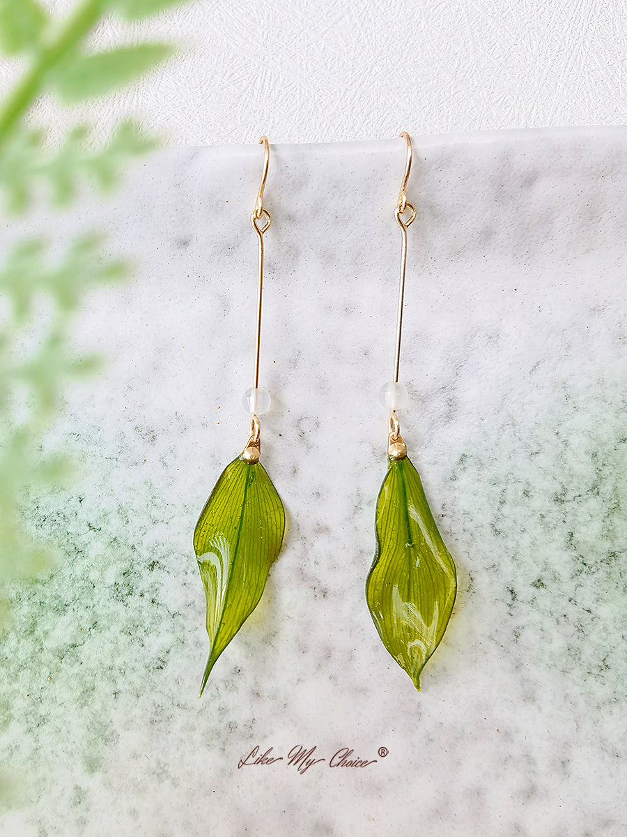 Koala Gum Leaf Bamboo Leaves Resin Earrings