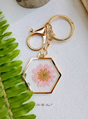 Pink Daisy Keychain