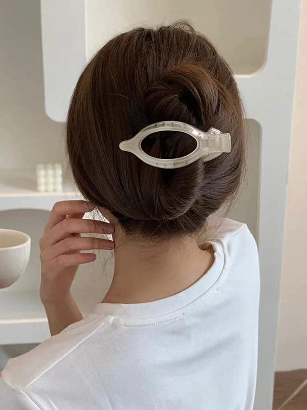 Geometric Hollow Solid Color Hair Clips