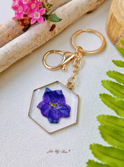 Resin Blue Flower Keychain