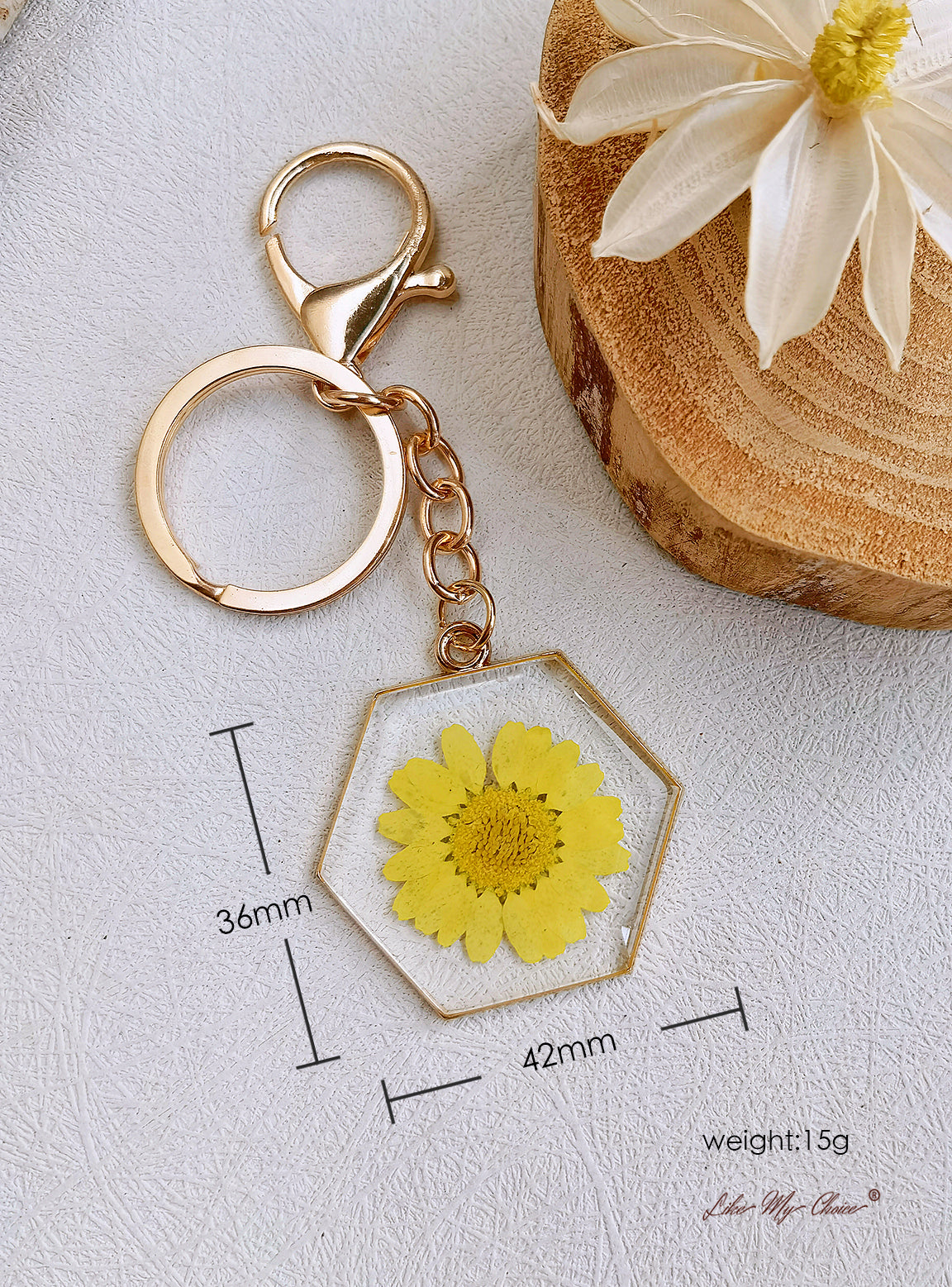 Creative Dried Flower Key Chain-Dripping Oil Daisy