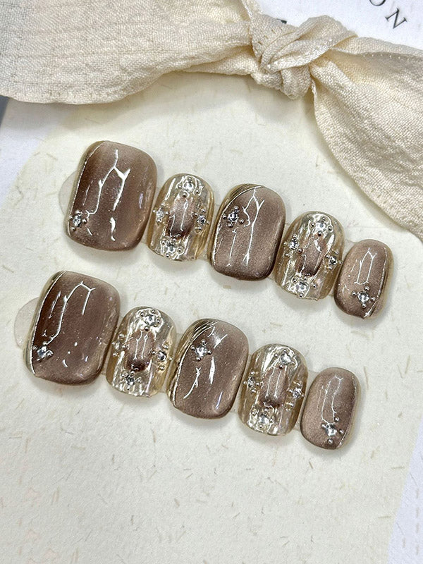 Detachable Embossed Press-On Nails