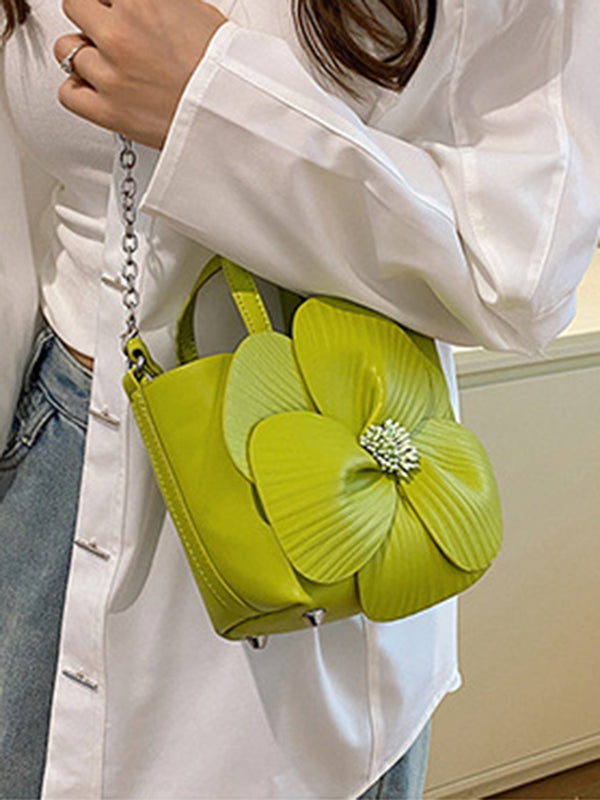 Flower Shape Pleated Split-Joint Bags Crossbody Bags Handbags Tote Bags