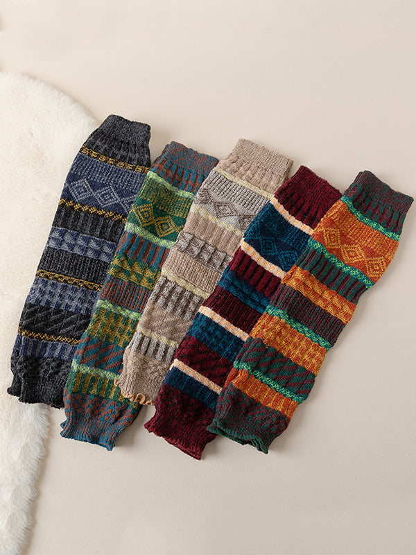 Casual Keep Warm Contrast Color Leg Warmers Accessories