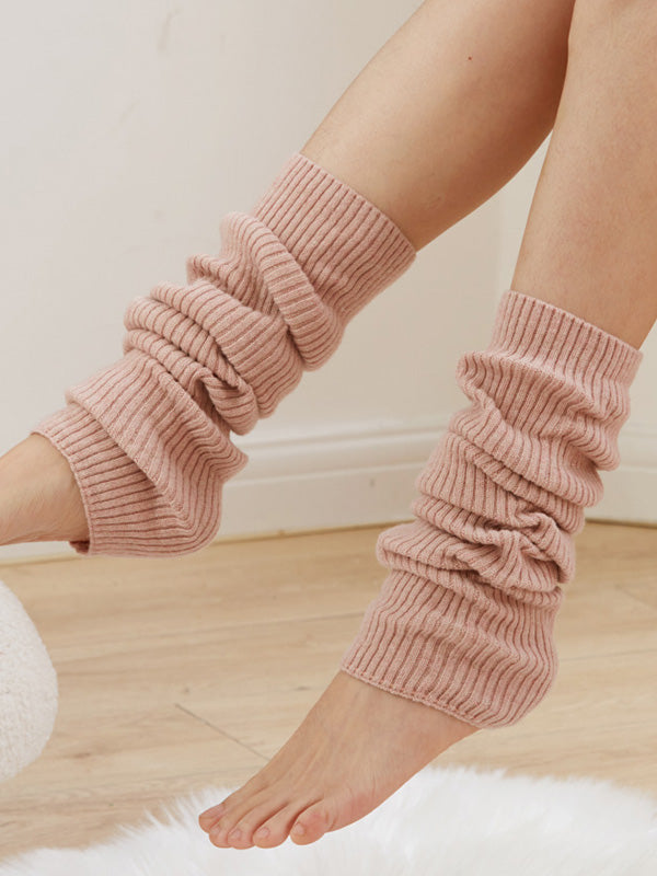 Knitted Solid Color Leg Warmers Accessories