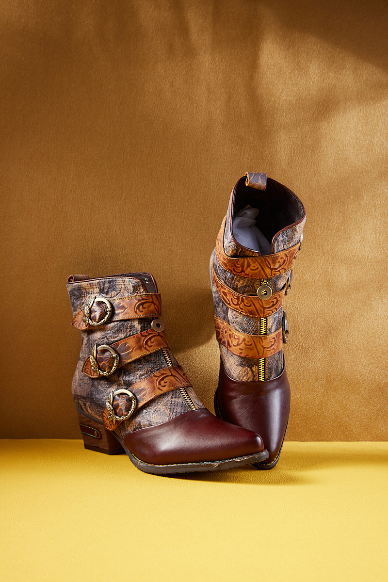 Soffia | Twilight Dusk Leather Moto Boots