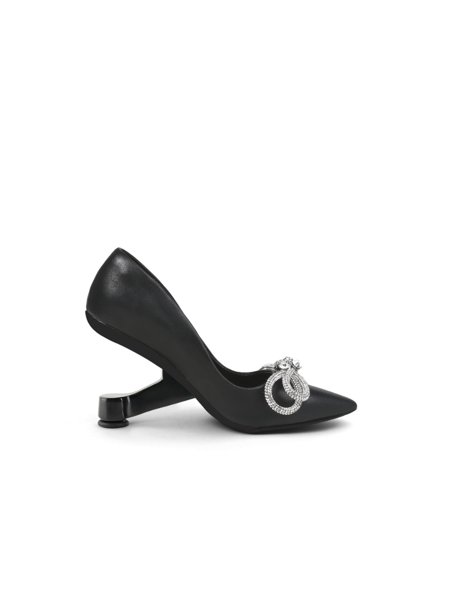 Jady Rose | Guest Of Wedding Rhinestone Bow Stilettos - Black