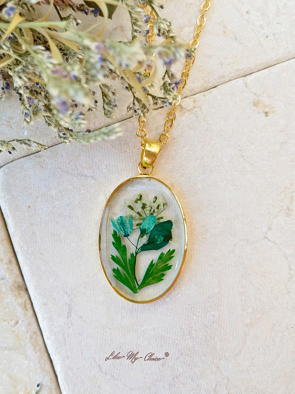 Handmade Bouquet Personalized Pendant Necklace