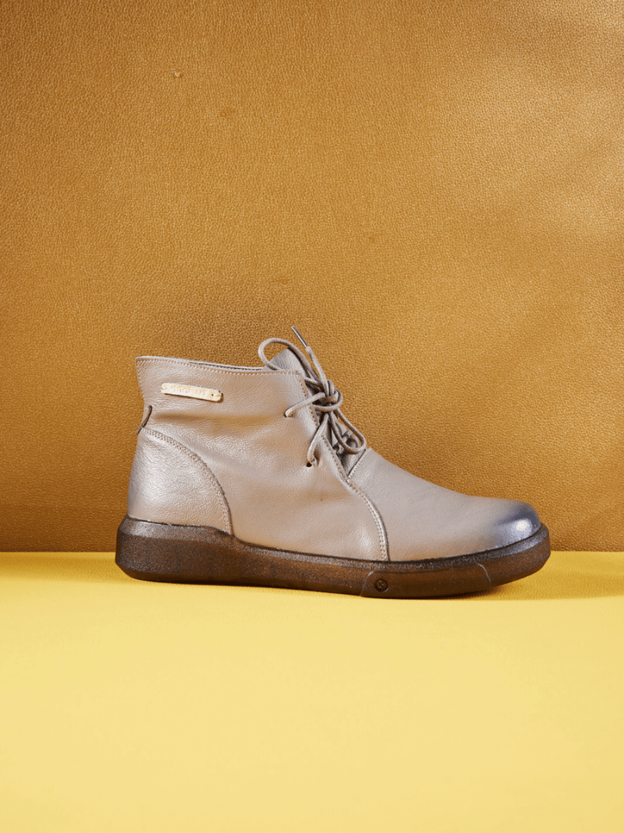 Rumour Has It | Brycen Low Ankle Leather Boots - Grey