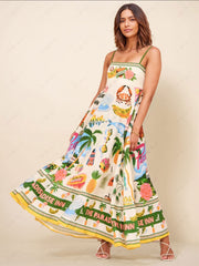 Paradise-Vibes Smocked Back Maxi Dress