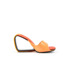 Jady Rose | Set It Straight Leather Wedge Slide - Orange