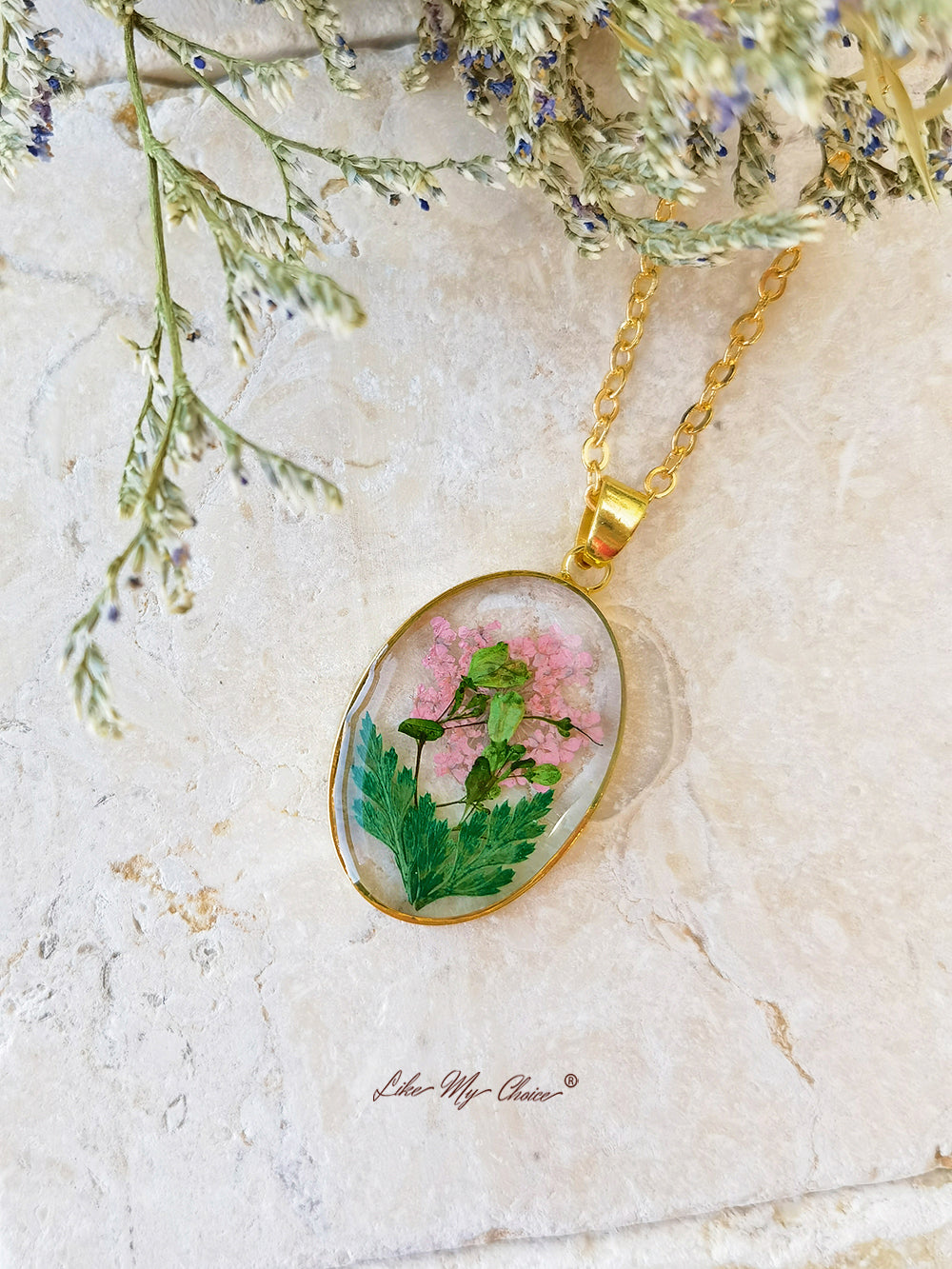 Handmade Bouquet Personalized Pendant Necklace