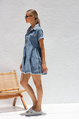 Beckford Collared Denim Mini Dress