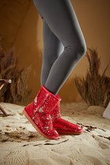 Smaibulun Ugg | Dallas Glam Sequin Shearling Boots - Red