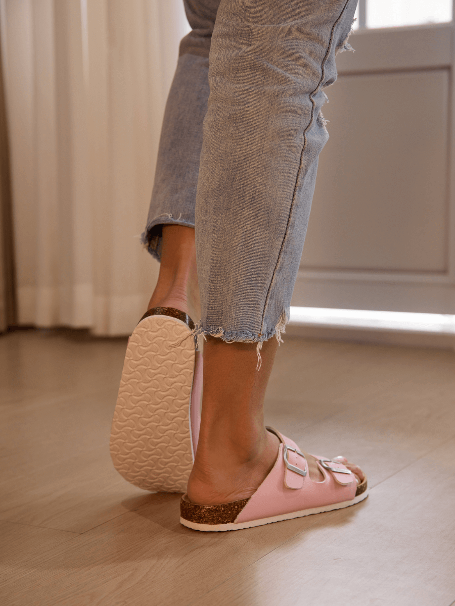 Maibulun | Signature Double Strap Footbed Sandal - Pink