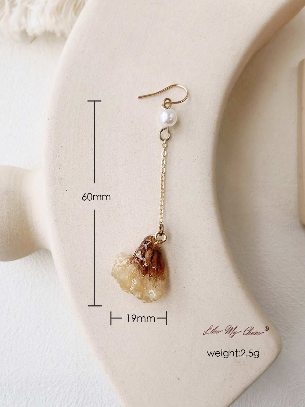 Forget-Me-Not Resin Dried Flowers Epoxy Pearl Earrings