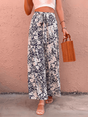 Cancun Printed Wide Leg Belted Pant