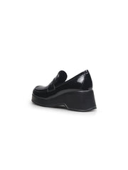 JADYROSE | BLACK GLOSSY LEATHER PLATFORM LOAFER