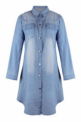 Chicindress Buttoned Pockets Design Denim Mini Dress